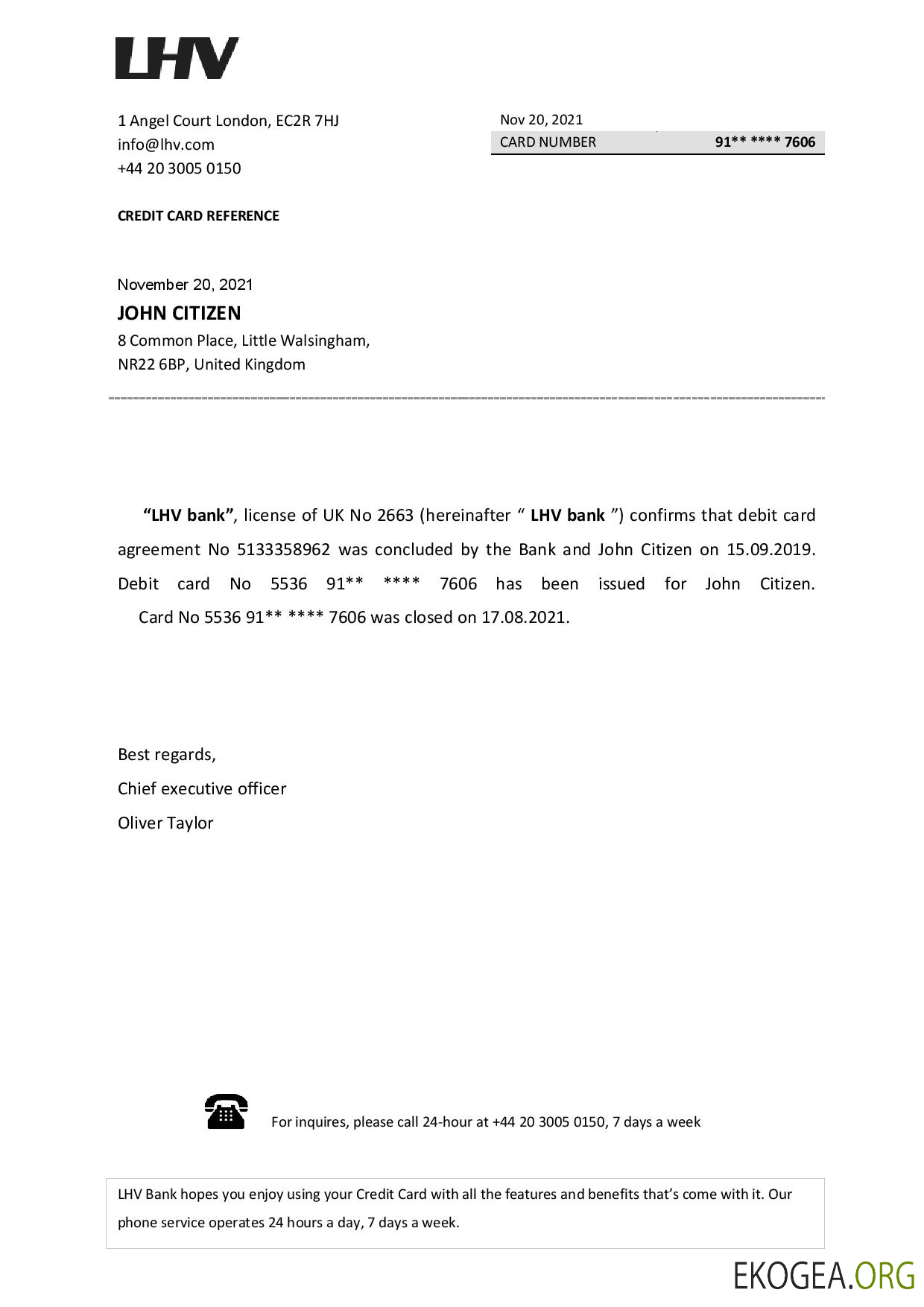 Référence Royaume , Uni , LHV , closure